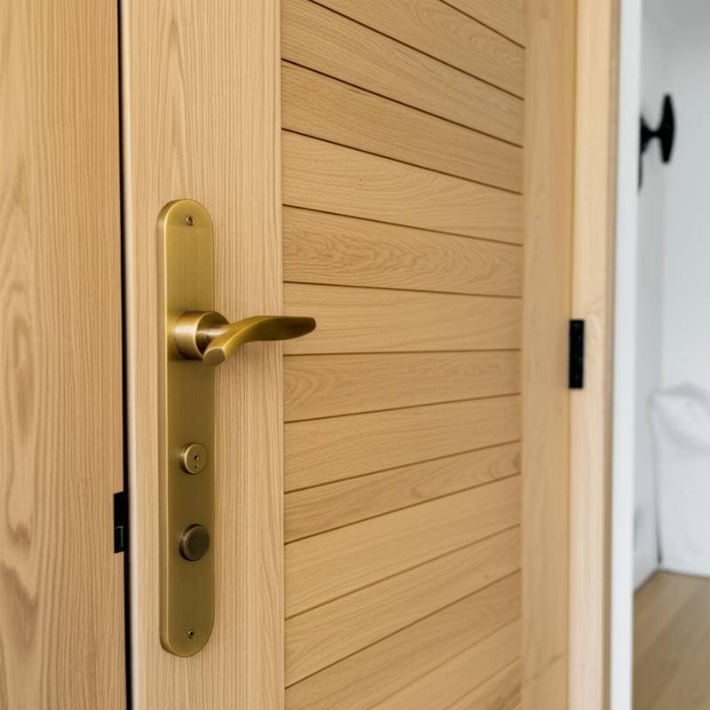 Image for Brass Hardware Defines Japandi Door Design in 2025
