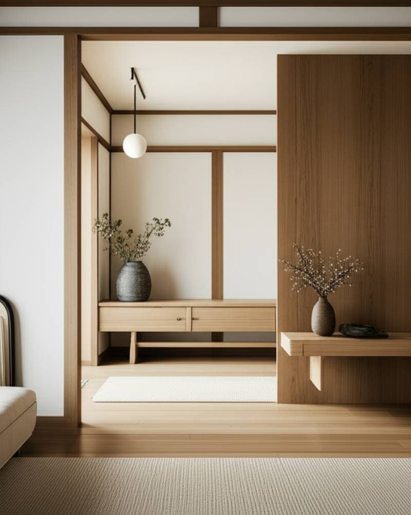 Image for Why Minimalist Wood Tones Rule Japandi Entryways