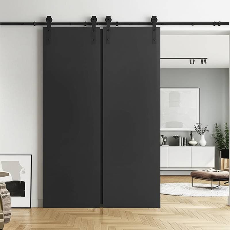 Image for Matte Black Barn Doors Save Space With Style
