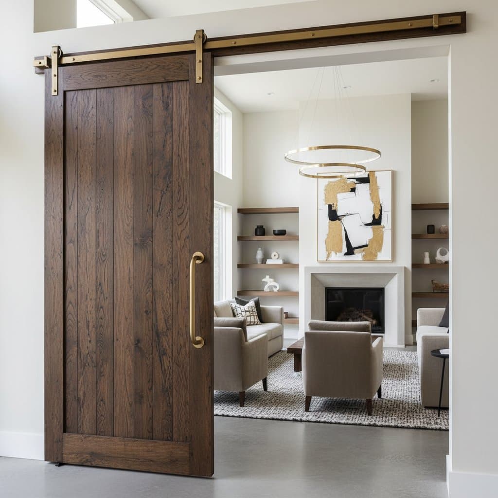 Image for Matte Gold Barn Hardware Defines 2025 Luxury Interiors