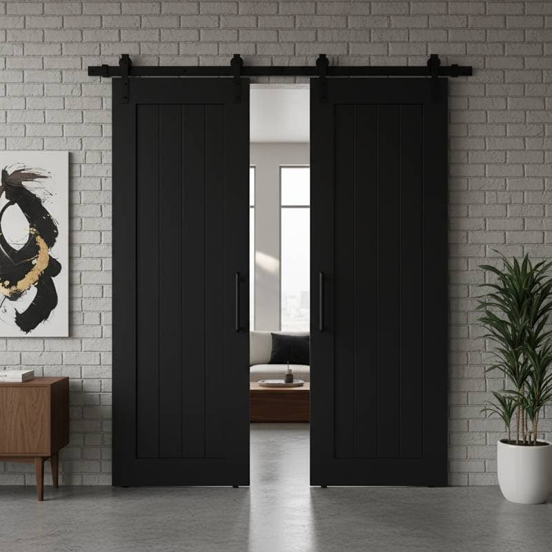 Image for Matte Black Barn Doors Cost $650-$1,800 Installed