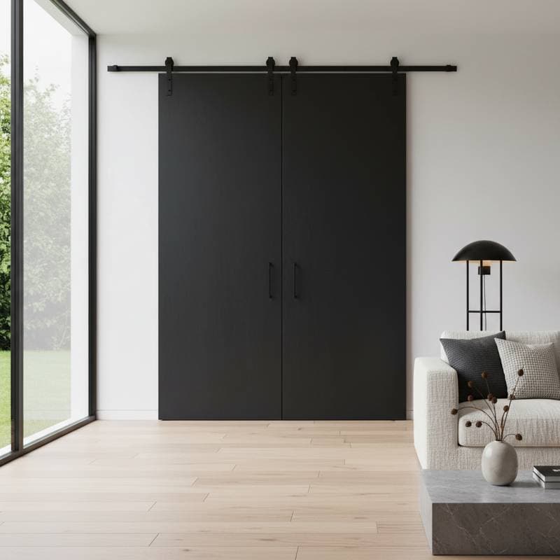 Image for Matte Black Barn Doors Define Quiet Luxury Interiors