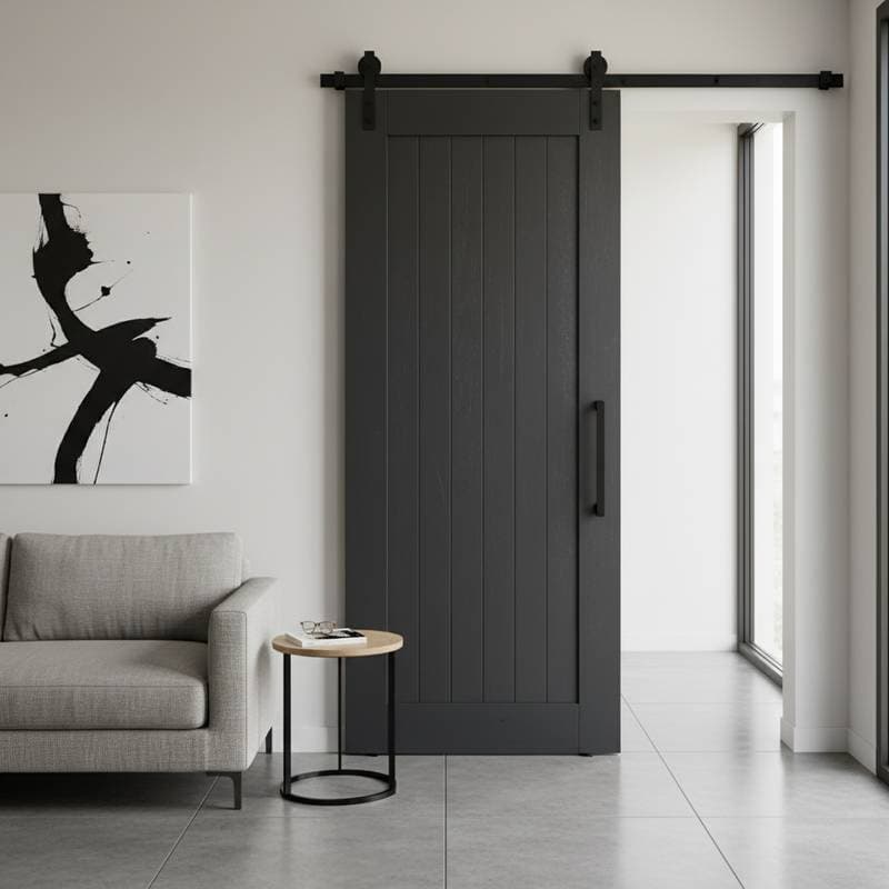 Image for Matte Black Barn Hardware Leads 2025 Door Trends