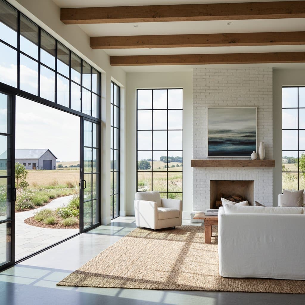 Image for Black Steel Grids Transform Modern Farmhouse Windows