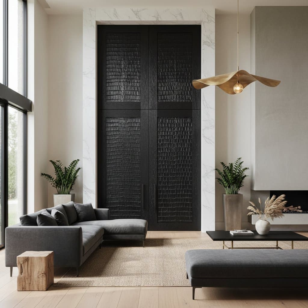 Image for Shou Sugi Ban Charred Wood Doors Transform Interiors