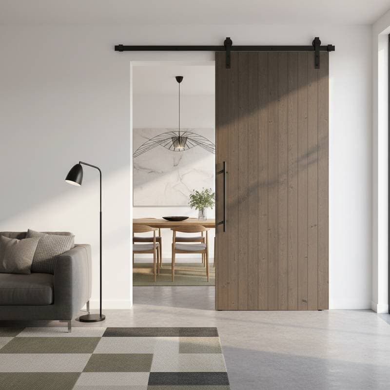 Image for Matte Black Hardware Transforms Sliding Door Design