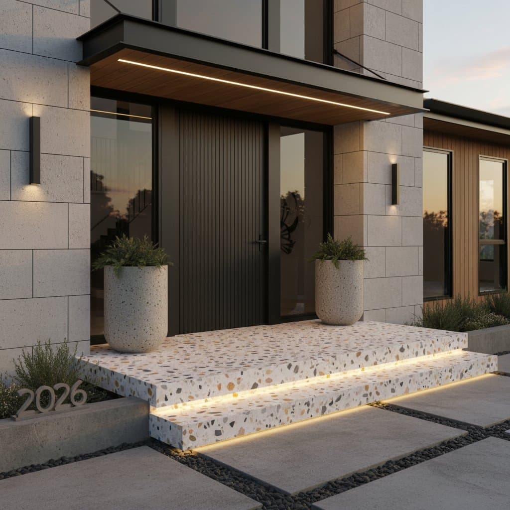 Featured image for Terrazzo Doorsteps Hit $2K as 2026's Top Entryway Trend