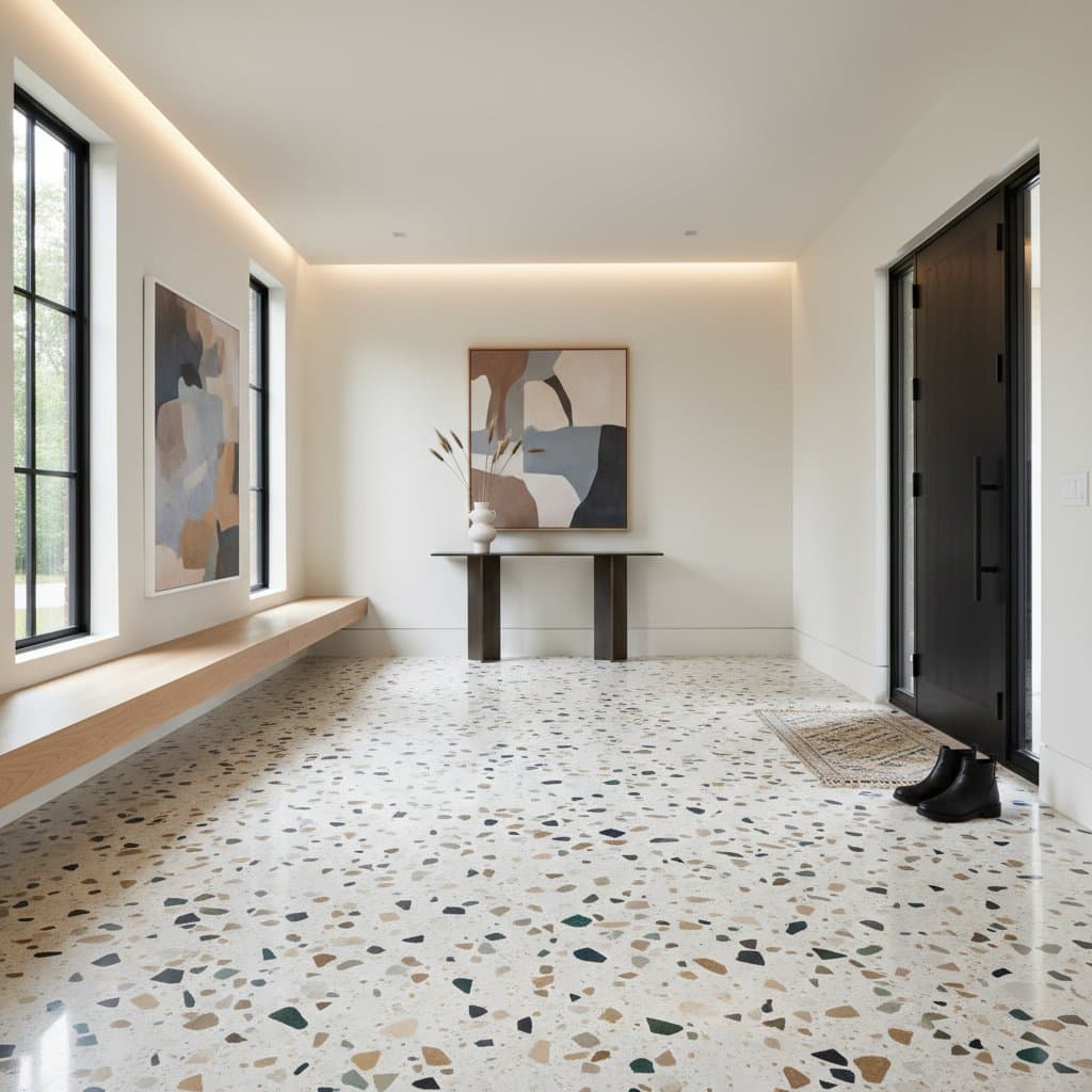 Image for Why Terrazzo Outperforms Hardwood in High-Traffic Entry Spaces
