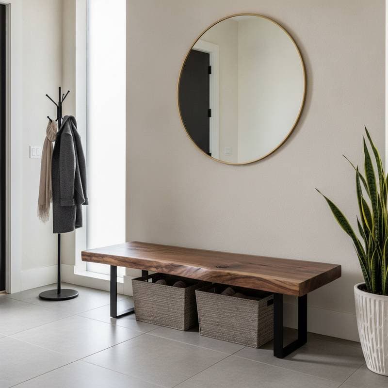 Image for Why Walnut Slab Benches Define Modern Entryways