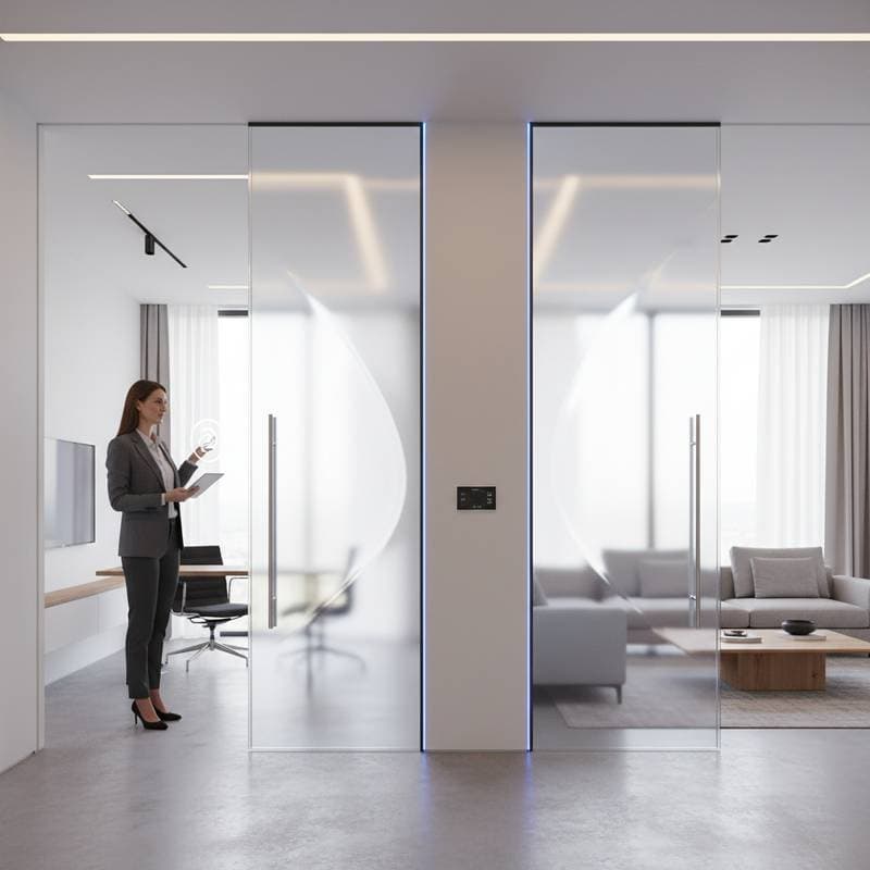 Featured image for Privacy Glass Doors Switch Clear to Opaque On Demand