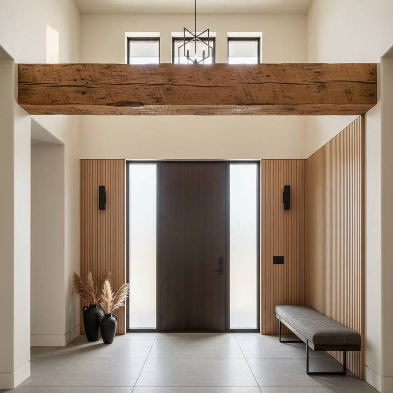 Image for The $5K Reclaimed Beam Trend Redefining Entryways