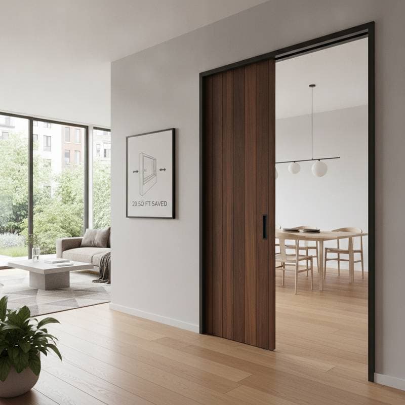 Image for Pocket Doors Save 20 Sq Ft Per Opening in Your Home